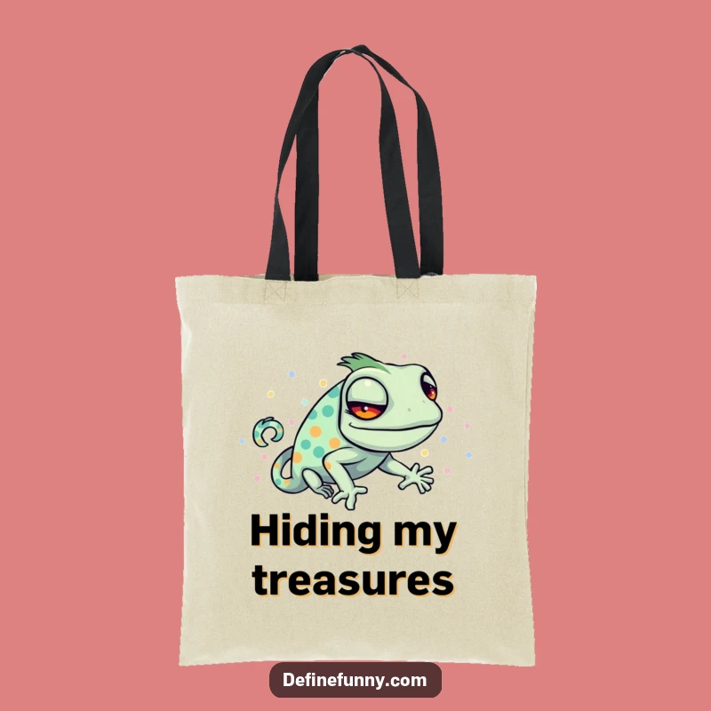 Funny Chameleon Polka Tote Bag - Carry Your Humor with Hilarious Style