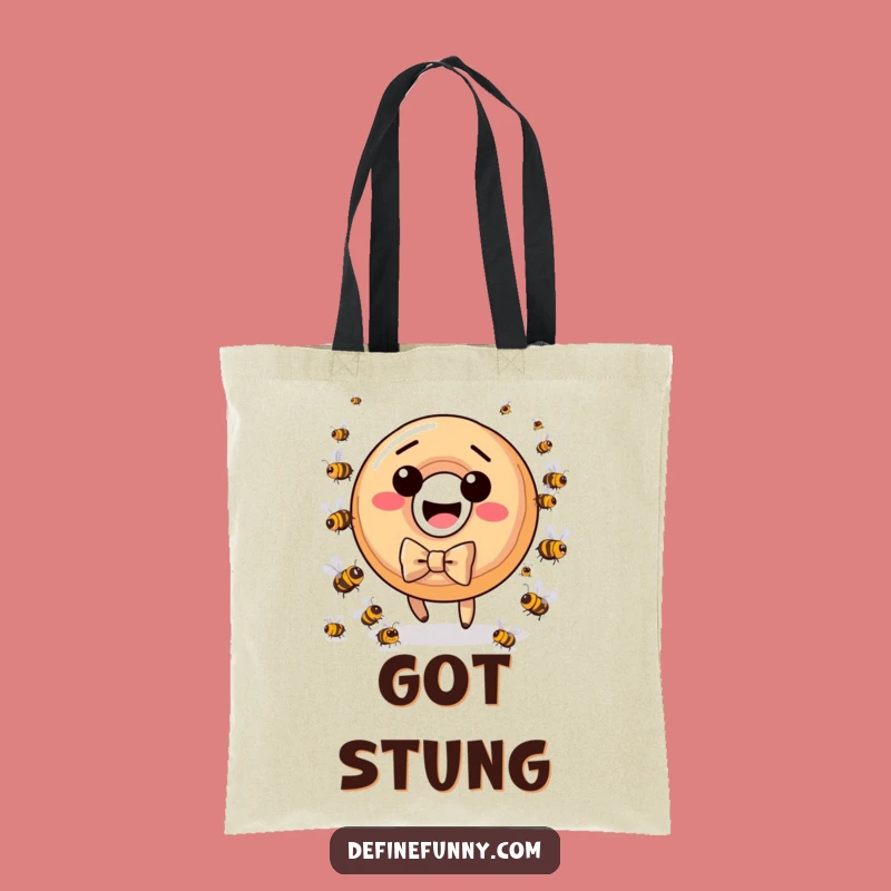Funny Donut Bee Chase Tote Bag: Carry Your Laughs in Style