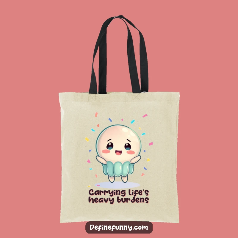 Funny Jelly Tote Bag: Bewildered Piano Catching Character, Stylish and Hilarious Shopping Gift