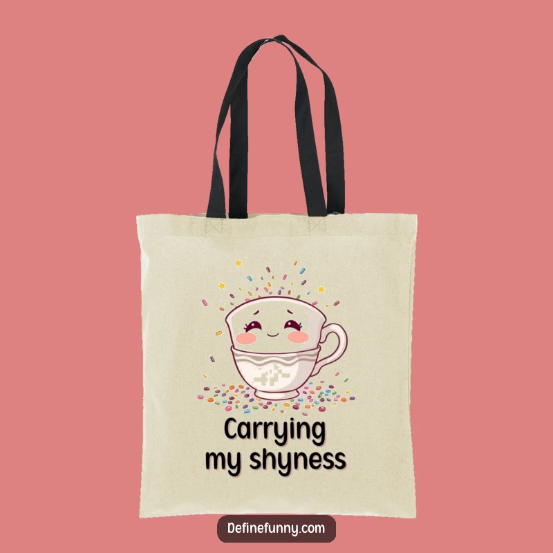 Funny Teacup Hiding Tote Bag: Shy Confetti Panic, Hilarious and Practical Gift