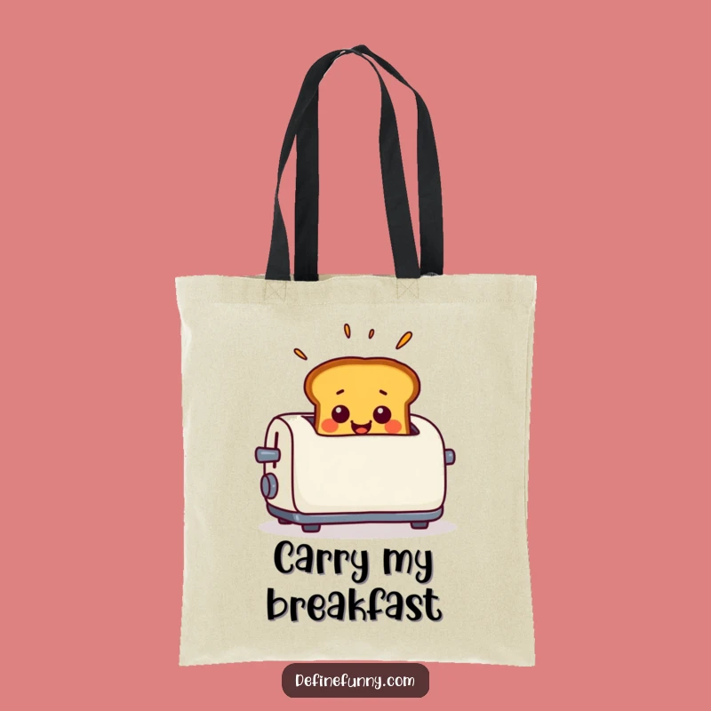 Funny Toast Surprise Tote Bag - Smiling Pop-Up Accessory, Breakfast Gift